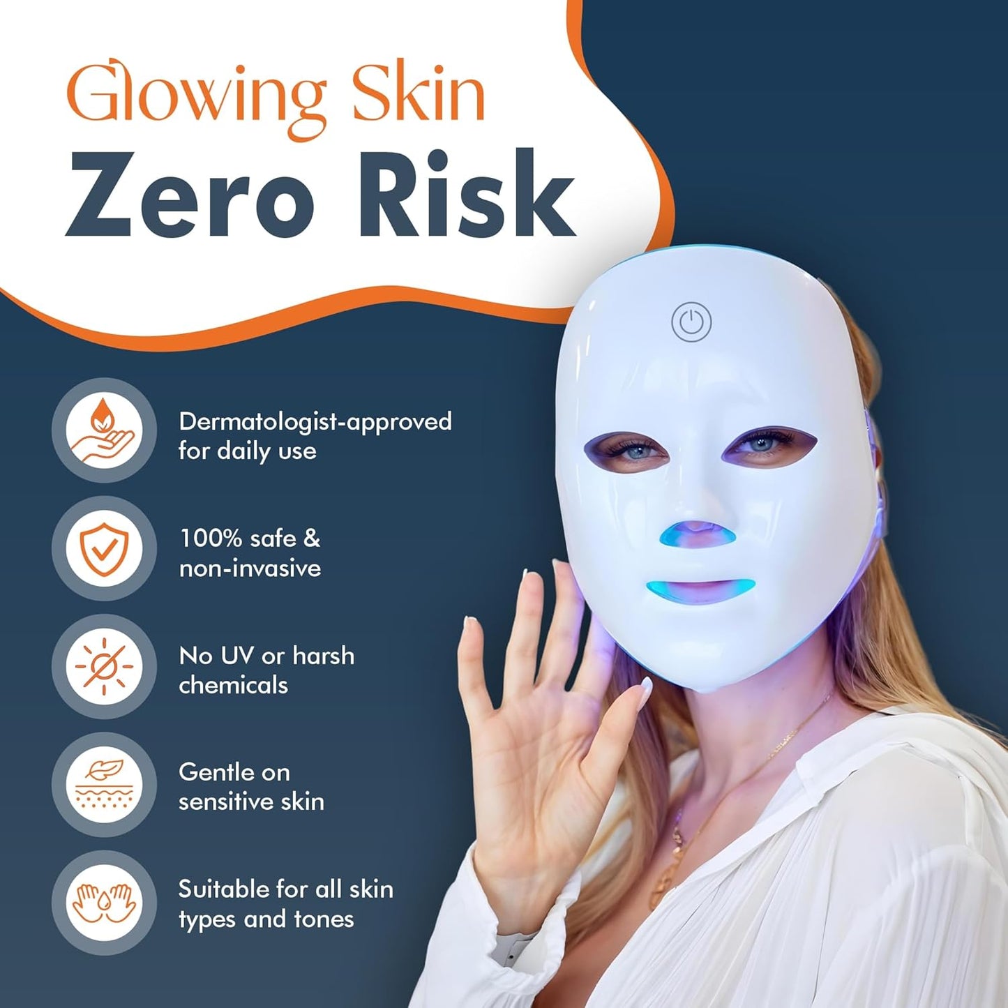 LED Face Mask | Revolutionary Therapy for Radiant & Rejuvenated Skin | Red Light Therapy Mask for Facial Care