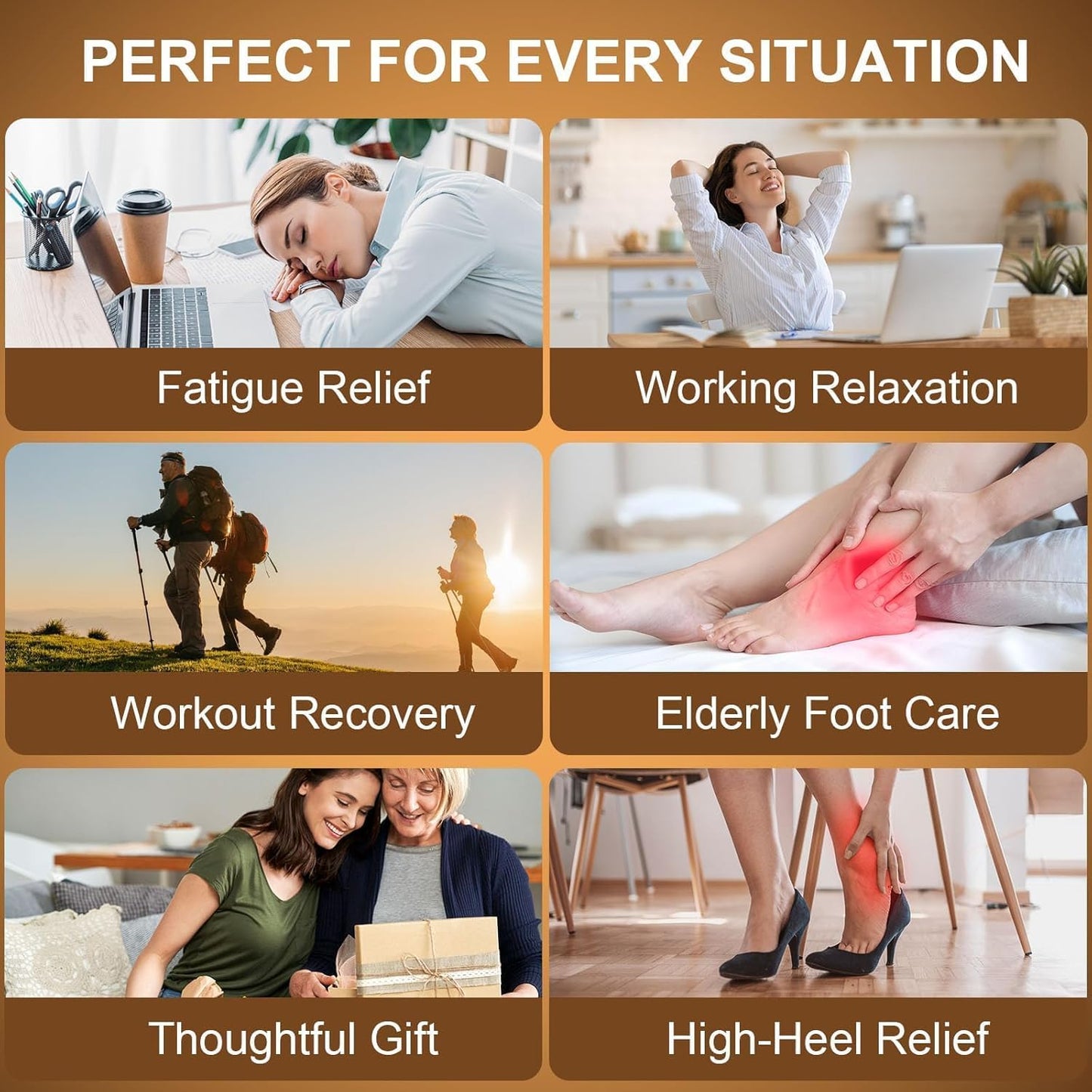 EMS Foot Massager for Pain and Circulation - 6 Modes & 9 Levels