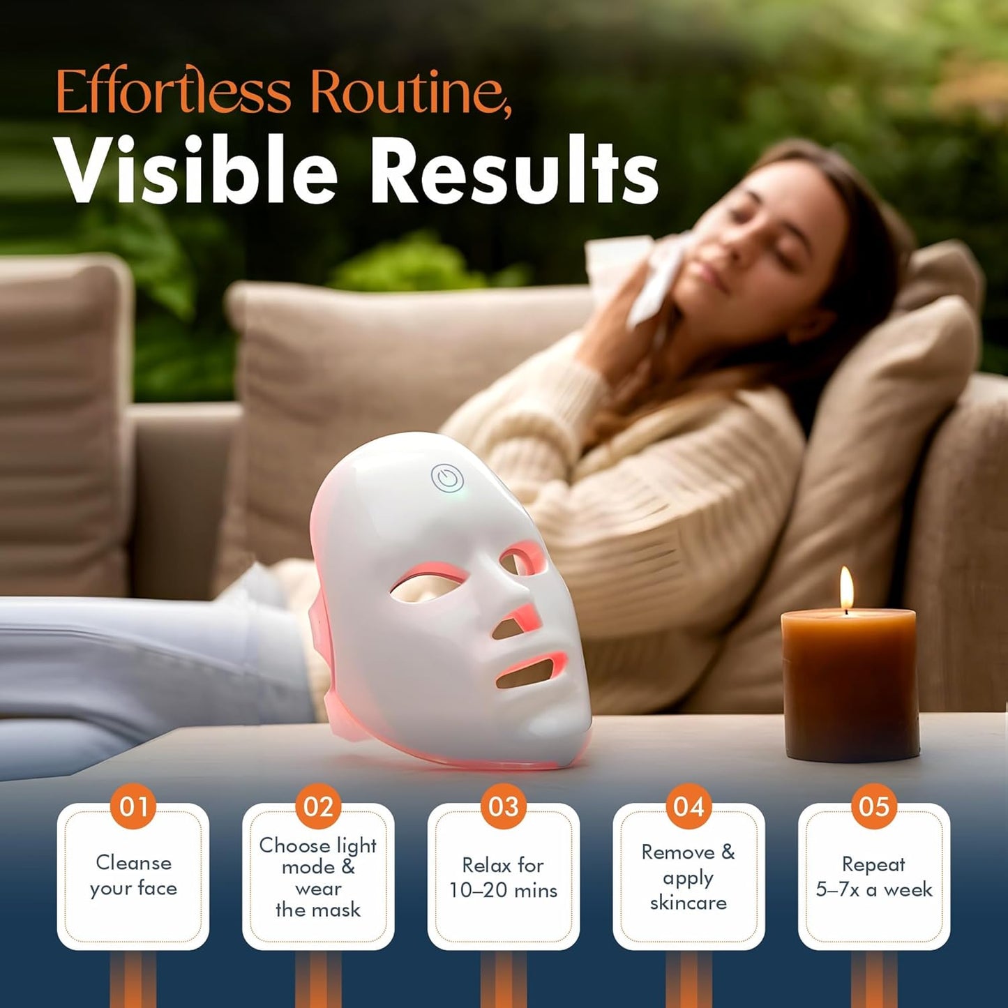 LED Face Mask | Revolutionary Therapy for Radiant & Rejuvenated Skin | Red Light Therapy Mask for Facial Care