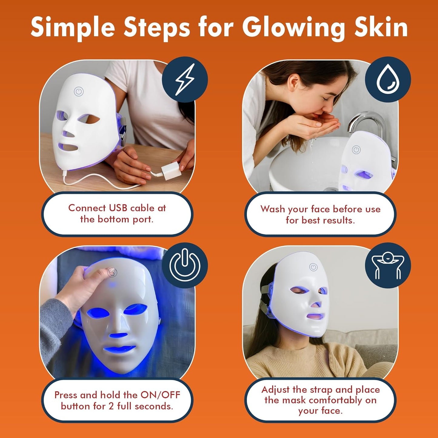 LED Face Mask | Revolutionary Therapy for Radiant & Rejuvenated Skin | Red Light Therapy Mask for Facial Care